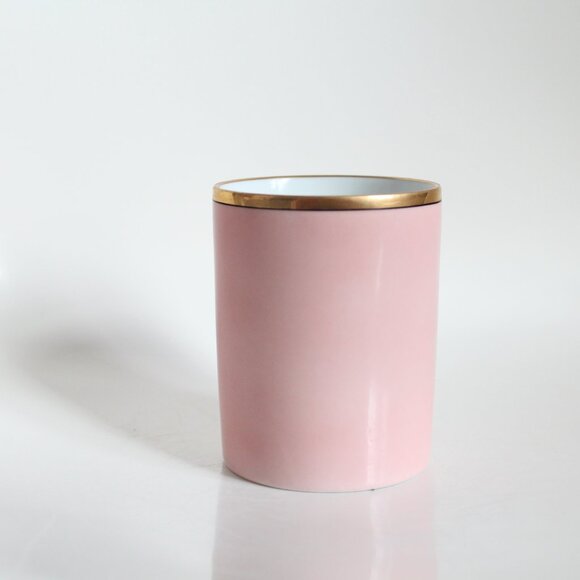 [FF] Matching Pink Cylindrical Vases with Golden Rims (Japan) - Picture 7 of 10